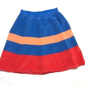 J.Crew Colorblock Silk Skirt- Size 2